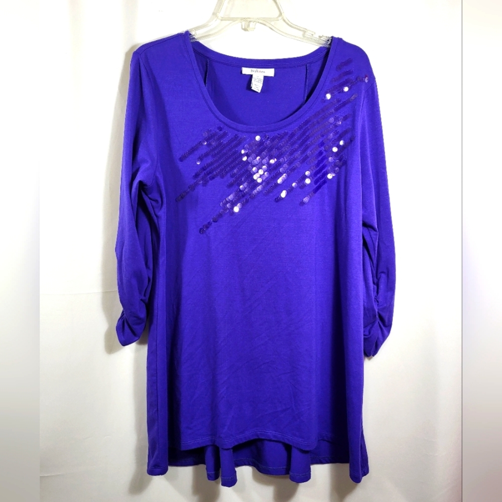 Style & Co royal purple silky tunic women's XL  #1269